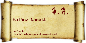 Halász Nanett névjegykártya